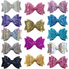 Grey Sliver Beautiful Glitter Hair Bows Clips Slides Grips for