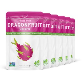 Nature’s Turn Freeze-Dried Fruit Snacks, Dragon Fruit Crisps, Pack of 6 (0.53 oz Each)