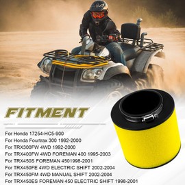TRX 300 Air Filter for Honda Fourtrax 300 Foreman 450 TRX 300 TRX300FW TRX 400 TRX400FW Foreman 400 TRX 450 TRX450FM TRX450S TRX450FE TRX450ES 17254-HC5-900