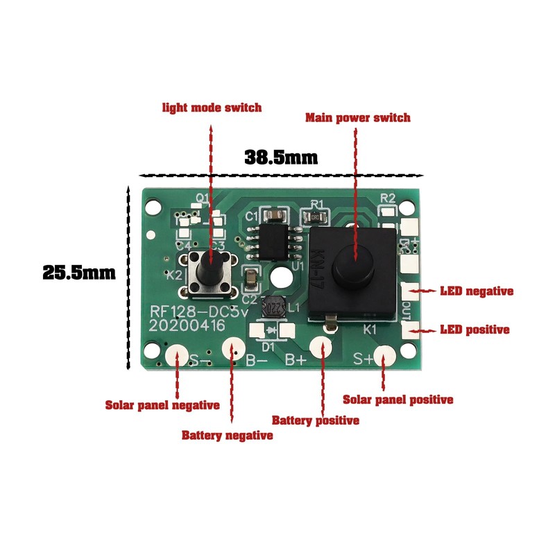 ECSiNG 2 Pieces 1.2 V Solar Fairy Lights Controller Circuit
