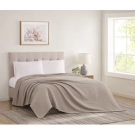 CANNON Heritage Cotton Waffle Khaki Twin/Twin XL Blanket