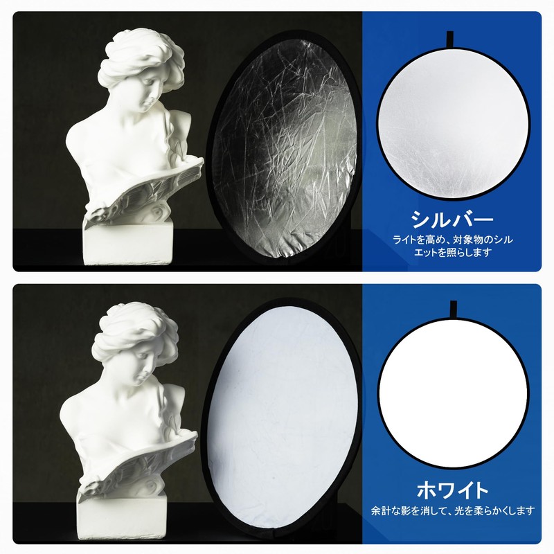 Selens 2-in-1 Round Reflector for Photography, 23.6 inches (60 cm),