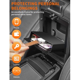 Savadicar One-Touch Hidden Storage Organizer Compatible with 2011-2018 Jeep Wrangler JK JKU, Center Console Concealed Box for Secret Extra Space, Interior Armrest Accessories, Black