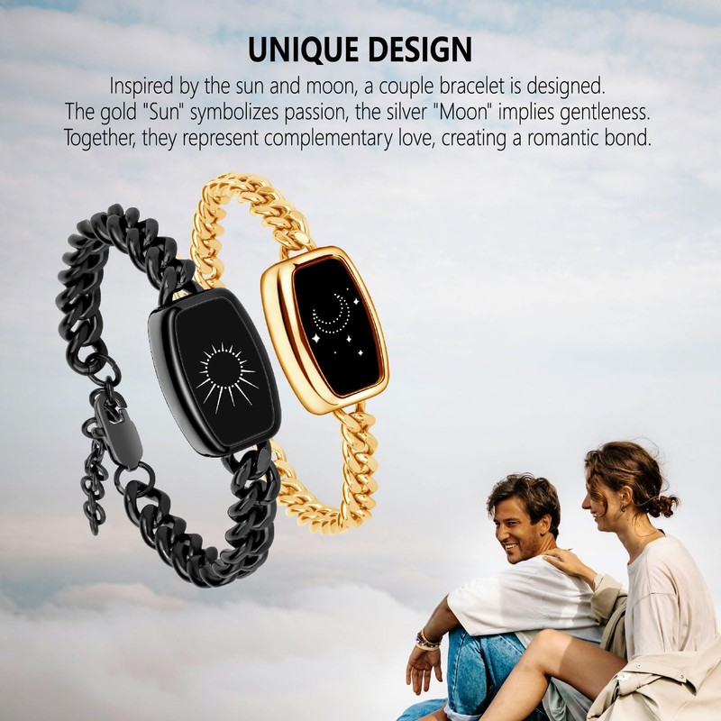 PNMNBW Long-Distance Relationship Smart Bracelet for Couples to Feel Connected
