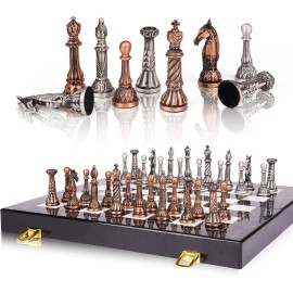 Unbranded Vintage Chess Set Marble Folding Chess Board With Storage and Pieces Game Set