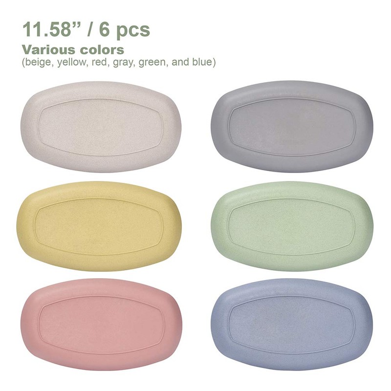 Hobein 6 Pack 11 inch Wheat Straw Dinner Plates -
