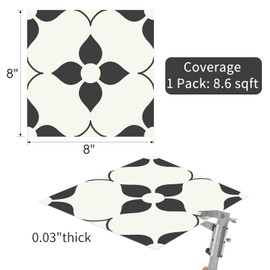 MORCART 20 Sheet Peel and Stick Floor Tile, Vinyl Flooring Waterproof, DIY Flooring for Bathroom, Kitchen, Fireplace, Pet House, Stairs, Bedrooms, Wall 8"x 8"