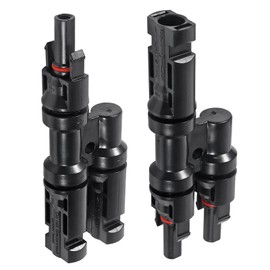 Photovoltaic Connector Solar Waterproof Adapter Cable T Branch 1 to 2 Compatible with Multi-Connector Solar Panel Connectors for Solar Panel and Photovoltaic Systems Waterproof Male And Female Adapter