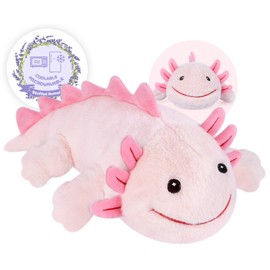 Heatable & Coolable Pink Axolotl Plush, Microwavable Heating Pad Stuffed Animal with Lavender & Flaxseed, Soothing Plush Axolotl Toy for Relaxation, Axolotls Gifts