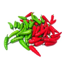 Honbay 50PCS Foam Mini Pepper Chili Artificial Hot Chili Lifelike Fake Vegetable for Home Kitchen Party Decoration
