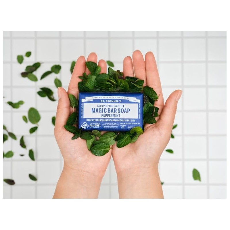 Dr. Bronner's | Set de esenciales de menta; incluye jabón