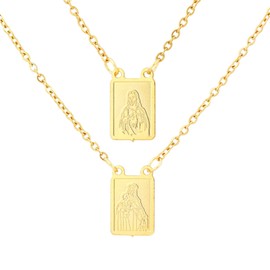 Scapulars Catholic Necklace - Scapular Necklace Religious Scapular Necklace, Escapularios Catolicos Necklace. Catholic Necklace. Holy Carmel Stainless Steel Scapular Mary Jewelry Gifts for Women Men,