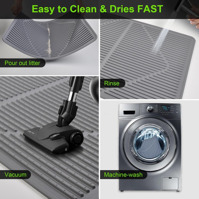 Mofason Rubber Large Cat Litter Mat - Kitty Litter Box