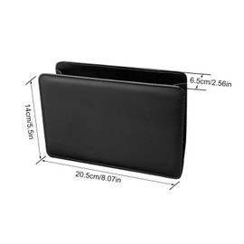 GVRGO Car Trash Can, Mini Trash Bin Leather Car Garbage Storage Bag Hanging Foldable With One Roll Trash Bag Decoration Accessories for Automotive Outdoor Camping Office Home Black 2 PACK