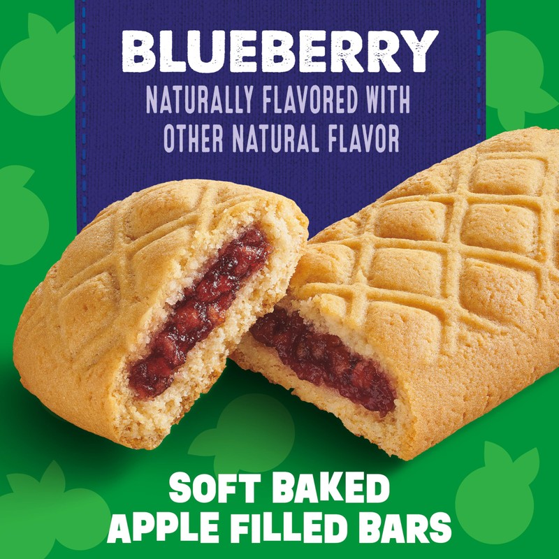 Mott's Soft Baked Apple Filled Bars, Blueberry Flavor Snacks, Made
