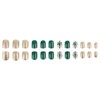 Christmas Press on Nails Short Square Fake Nails Green False