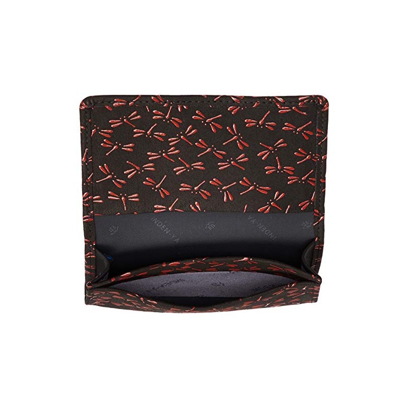 [Wamonoya] [Indenya] Business Card Holder, Black Deerskin x Red Lacquer