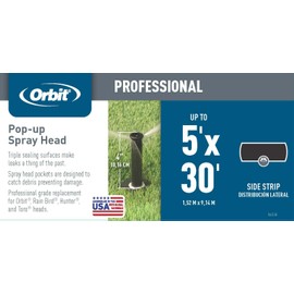Orbit 54530 4" Professional Pop-Up Spray Head Sprinkler with Side Strip Pattern Nozzle