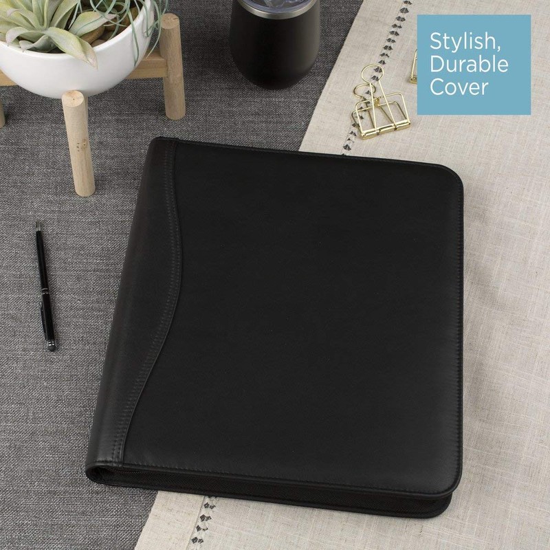 AT-A-GLANCE Genuine Leather Undated Starter Set, Folio Size, Black (038-0540-05)