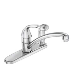 MOEN Adler Single-Handle Low Arc Standard Kitchen Faucet with Side Sprayer in Chrome