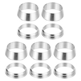 PATIKIL 1/2" Tube OD 304 Stainless Steel Compression Tube Fitting Sleeve, 5 Pack Double Ferrule Ring Tubing Fitting Assortment Kit, Silver