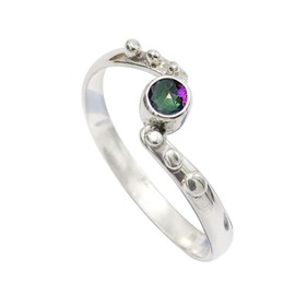 SILVERTROVE Mystischer Topas-Edelstein-Bandring, Sterlingsilber, Bandring für Männer und Frauen, Bandring in allen Größen, Schmuck CRG1077AG14_(60 (19.1))