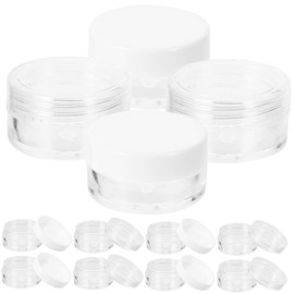 OHPHCALL 50pcs Compact Refillable Small Transparent Jars with Shape Lid for Travel Storage for Creams Ointments and Cosmetics and Easy to Clean Containers