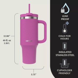 Contigo 40 oz Leak Proof Tumbler with Straw Handle Double Wall Insulation Cold Drinks