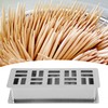 Stainless Steel Toothpick Holder Hollowed Out Rust Prevention Rectangle Toothpick