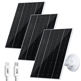 4W Solar Panel for Security Cameras, USB-C and USB, 3 Pack, White