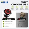 FILN 3Pcs 19mm Latching LED Push Button Switch IP67 20A
