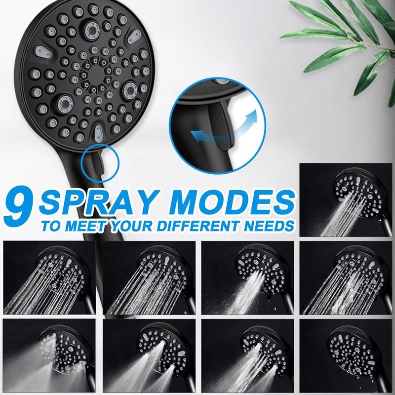 Wosaisius High Pressure Handheld Shower Head, Detachable Showerhead with Handheld