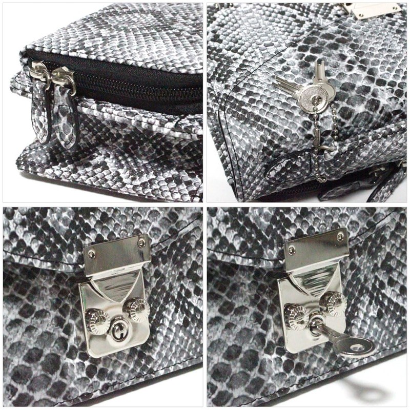 Belkut 1181315-F-d04 Python Black Long Wallet, Men's Wallet, Bag, Integrated