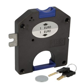 UMAXO® Deposit Lock for 1 Euro Coins. Coin Lock for Lockers, Changing Lockers, School Lockers, Cupboards etc. (Locking Right)