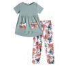 Arshiner Little Girls Outfits Floral Hi-Lo Tops+Pants Sets Short SLeeve