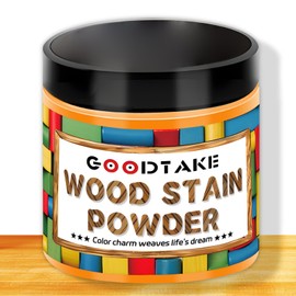 GOODTAKE Orange Wood Stain Powder, Wood Dye Stain Powder That Makes Vibrant Wood, Premium Fast Dry Dark Wood Stain Powder for Crafts, Multiple Finishes - for Indoor Outdoor Wooden (Orange, 2 oz)