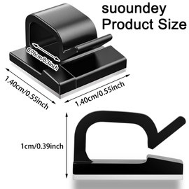 100 Pcs Cable Clips, Adhesive Cable Organizer Cord Holder Wire Clip Wire Management Self Adhesive Hooks Wire Holder for Office, Home, Black