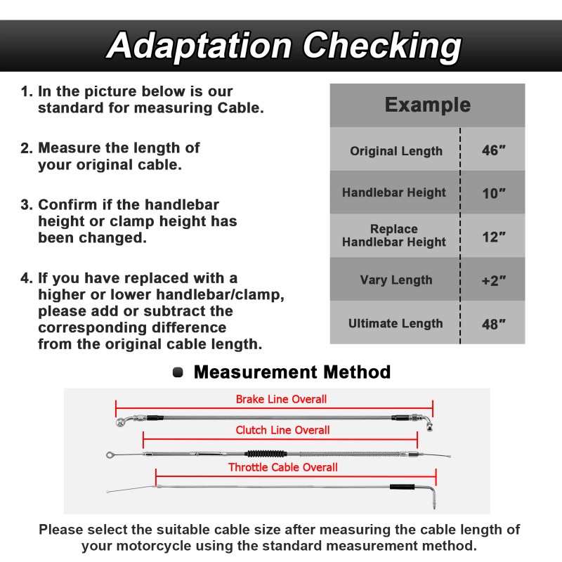 CB 12" 14" Handlebar Stainless Steel Throttle and Idle Cable