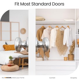 HOSOM 6 Pack Dummy Door Knob, Keyless Closet Door Knobs Satin Nickel Dummy Door Handle, Exterior/Interior Door Knob, Individual Non-Turning Single Side