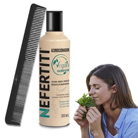 Acondicionador vegano sin sulfatos ni siliconas que repara, hidrata y fortalece el cabello dañado con keratina vegetal y aceites naturales + Peine graduado ALFAMAR