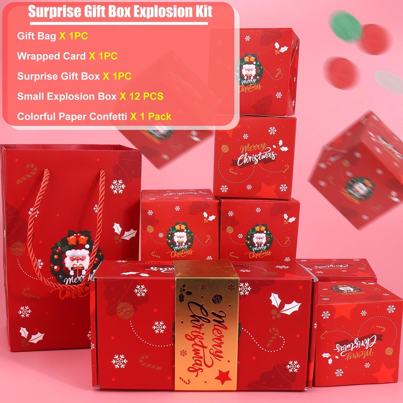 BABORUI Money Surprise Box - Christmas Gift with Confetti Explosion
