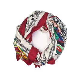 GLORIS Women's Scarf Large 180 x 90 cm with Colourful Prints. Neckerchief Scarf for Women Head Scarf Scarf, Red Ethnic