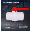 Midline Valve 482T300 PVC Ball Valve Red T-Handle Water Shut-Off