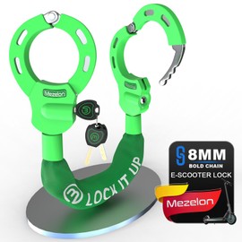 Mezelon Electric Scooter Lock, 8mm Chain Lock Bike Locks Heavy Duty Anti Theft with 3 Keys for E-Bike/Electric Scooters