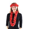 Hawaiian Luau Party Kapiolani Tuberose Fabric Flower Matching Lei and