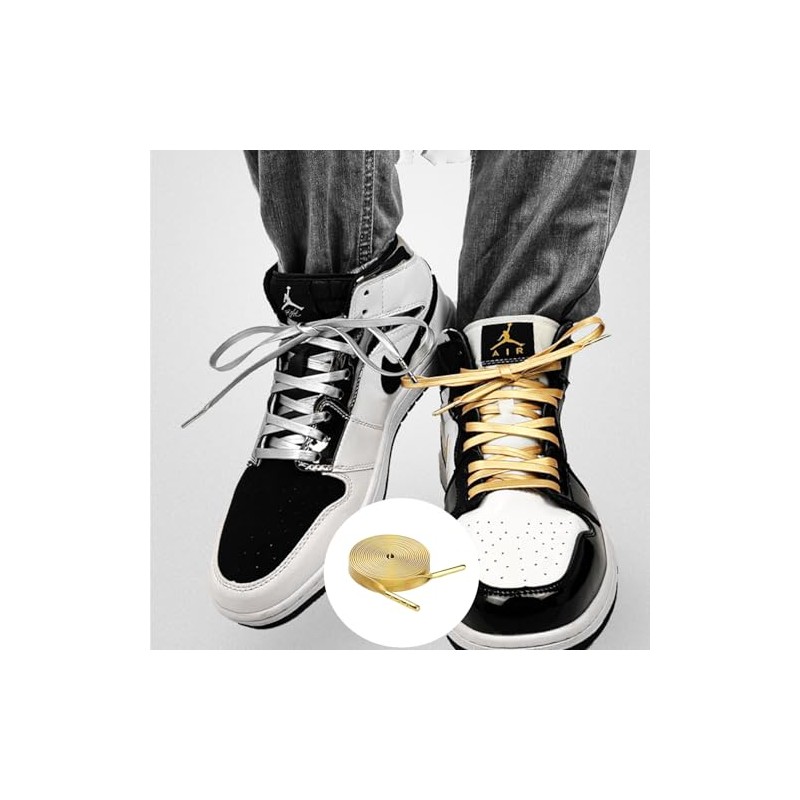 [YaoooosF] Shoelaces, Flat Laces, Leather Shoelaces for Sneakers, Athletic, 47.2