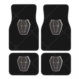 Dark Horse Floor Mats of 4 Pcs Car Front and Rear Foot Mats with Rubber Backing Car Accessories Decorsize: universal, color: Black6