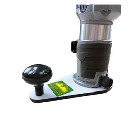 Woodhaven 8365 Trim/Compact/Palm Router Offset Router Baseplate w/Single Handle for Makita XTR01Z, DRT50ZX4 or MLCS compact routers, Durable Solid White Phenolic, w/Hardware Made in the USA