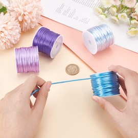 PH PandaHall Cuerda de nailon de 4 colores, cuerda de satén de 43.72 yardas de 2 mm, cuerda de cola trenzada de nailon para hacer joyas, manualidades, árbol de Navidad, adorno de nudo chino