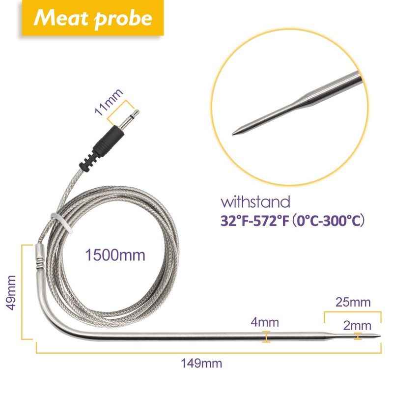 Inkbird IBT-4XS BBQ Thermometer Bluetooth Meat Thermometers, 150ft Wireless Meat